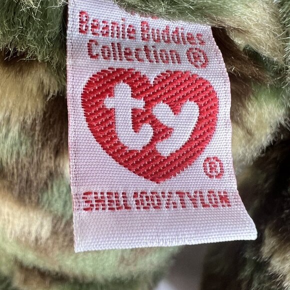 TY Hero the Camouflaged Bear Beanie Buddy US Flag Patriotic Stuffed Animal Toy - Picture 8 of 9